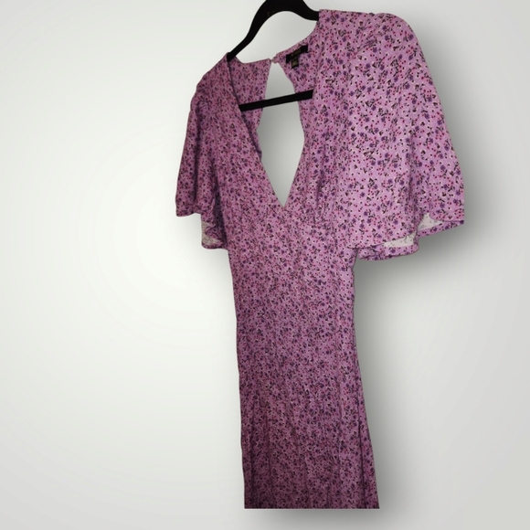 afrm x REVOLVE Zelda Dress in purple Lilac Ditsy Maxi size XS Sundress - Picture 5 of 16